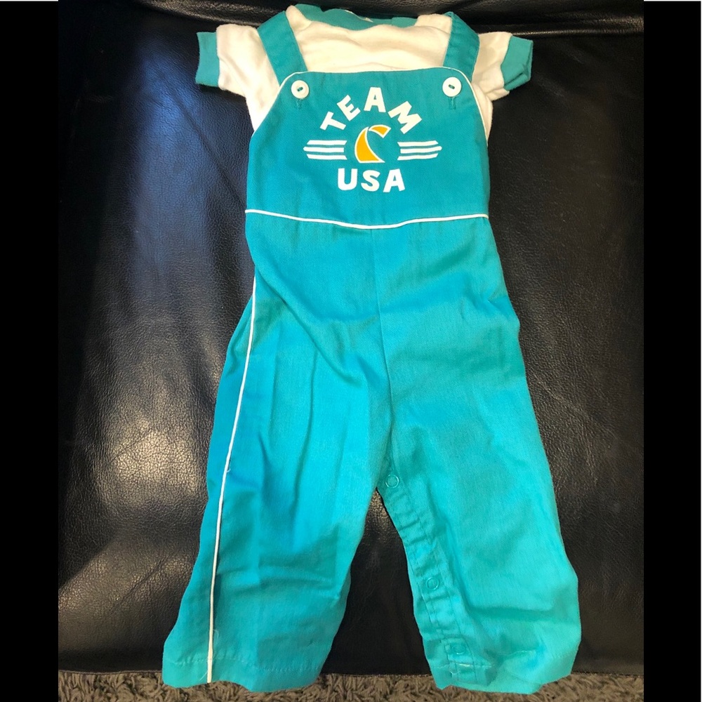 Vintage Team USA Unisex Overalls Size 12 Months